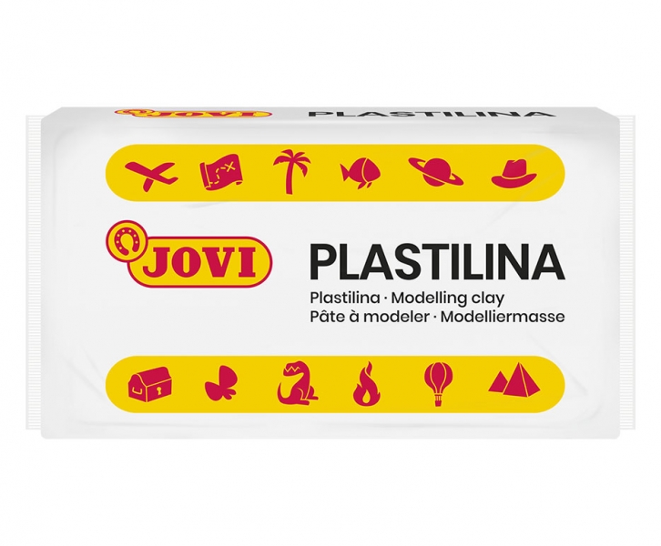 Jovi Boite de 30 Comprimés de Pâte à Modeler 50gr - Pâte végétale - Ne sèche pas - Sans gluten - Sans danger - Facile à mouler - Idéal pour les silhouettes volumineuses - Coloris Blanc