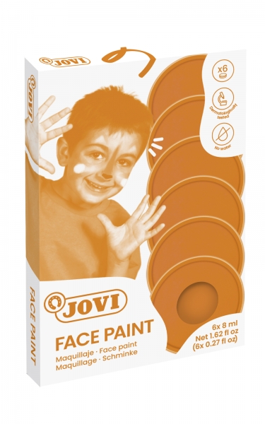 Jovi Etui de 6 Flacons Crème de Maquillage 8 ml - Hypoallergénique - Base grasse - Application facile - Excellente couvrance - Sans paraben - Facile à enlever - Couleur Orange