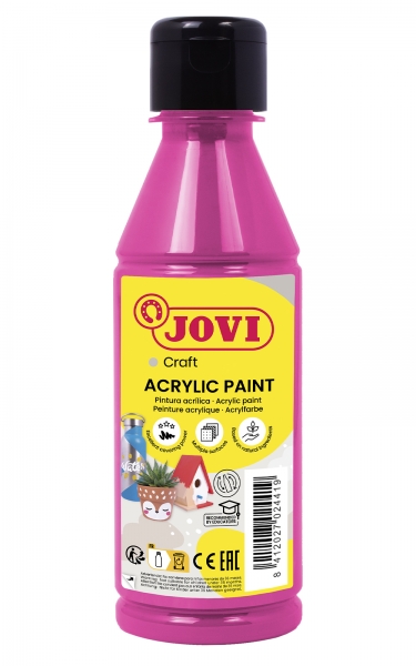 Jovi Jovidecor Acryl Satin Peinture Acrylique - Haut Pouvoir Couvrant - Application Facile - Polyvalente - Résistante à l'Eau et au Savon - Couleur Rose