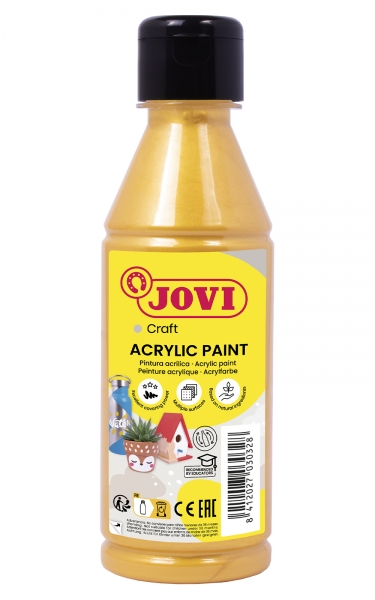 Jovi Jovidecor Peinture Acryl Satinée Acrylique - Peinture Acrylique à Base d'Eau - Finition Satinée - Haut Pouvoir Couvrant - Applicable sur Toutes Surfaces - Couleur Orange