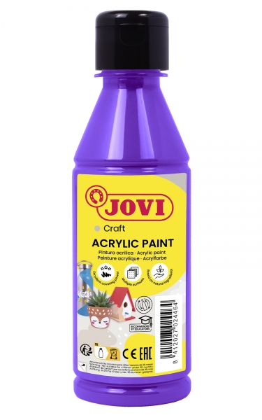 Jovi Jovidecor Peinture Acrylique Acrylique - Finition Satinée - Haut Pouvoir Couvrant - Application Facile - Polyvalente - Résistante à l'Eau et au Savon - Couleur Violet