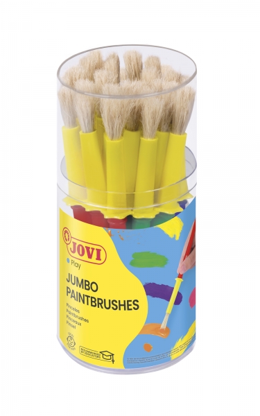 Jovi Jumbo Pinceaux Pot de 20 Brosses à Cheveux à Poils Moyens - Cheveux Naturels Épais - Manche en Plastique - Ne Goutte Pas - Nettoyage Facile - Système de Couronne Anti-Roulement - Différentes Couleurs