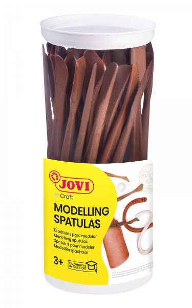 Jovi Pot de 45 Modeleurs en Plastique - 5 Modèles - Outils pour Argile, Boue et Pâte à Modeler - Accessoires pour Modelage - 9 Unités par Modèle - Couleur Marron