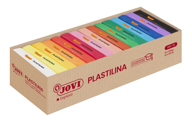 Jovi Présentoir de 15 Tablettes de Pâte à Modeler 350gr - Très Moulable - Ne Sèche Pas - Couleur Assortie