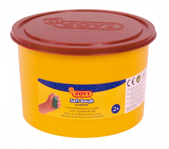 Jovi Soft Dough Blandiver Pot 460gr - Pâte à modeler marron - Douce et flexible - Facile à pétrir et à mouler - Favorise la créativité et la motricité fine - Couleur marron