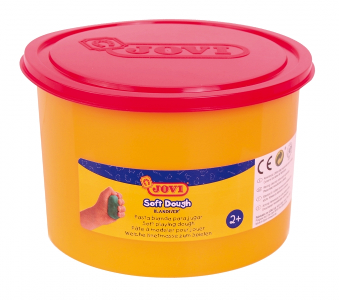 Jovi Soft Dough Blandiver Pot 460gr - Pâte à Modeler Rouge - Douce et Flexible - Facile à Pétrir et à Mouler - Favorise la Créativité et la Motricité Fine - Couleur Rouge