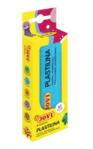 Jovi Tablette de Pâte à Modeler 150gr - 100% Végétale - Ne dessèche pas - Sans Gluten - Facile à mouler - Sans Allergène - Non Toxique - Couleur Bleu