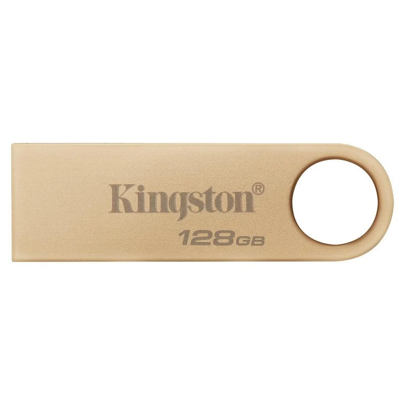 Kingston DataTraveler SE9 G3 USB-A 3.2 Gen 1 Mémoire 128 Go - Lecture 220 Mo/s - Design métallique - Couleur Or (Pendrive)