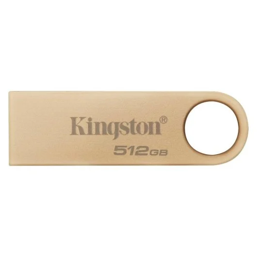 Kingston DataTraveler SE9 G3 USB-A 3.2 Gen 1 Mémoire 512 Go - Lecture 220 Mo/s - Design métallique - Couleur Or (Pendrive)