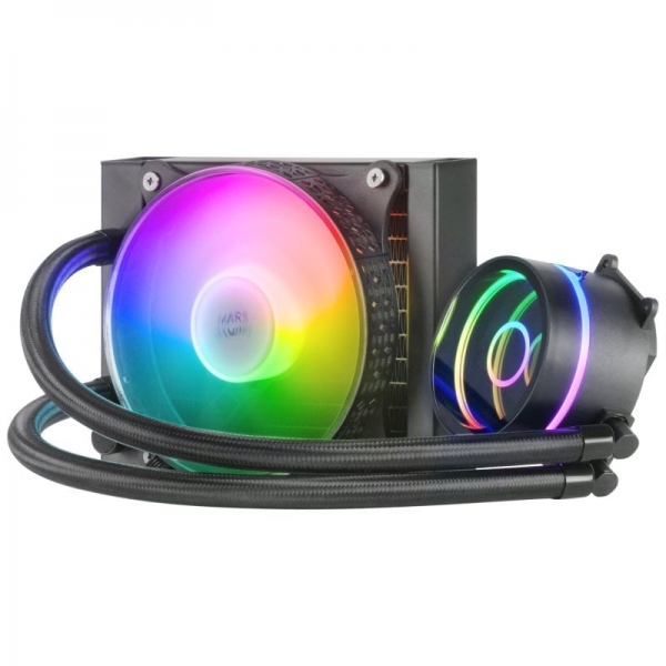 Kit de refroidissement liquide Mars Gaming ML-ONE120 - Miroir FRGB Infinity - Pompe OPTI-CHAMBER - Ventilateur silencieux FDB - TDP 200W - Compatibilité universelle - Couleur Noir