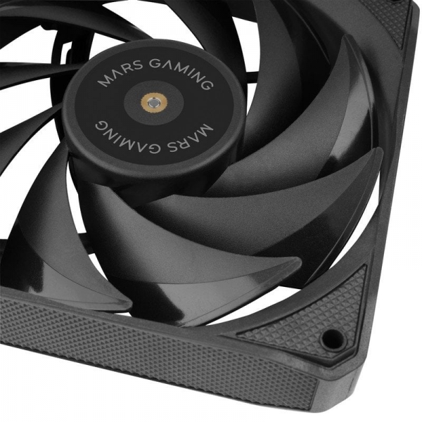 Kit de ventilateur Mars Gaming MF-NCLX2 PWM - Pales hybrides - Roulements FDB en cuivre - Coussinets anti-vibrations - Contrôle précis de la vitesse - Débit d'air 72 CFM - Couleur noire