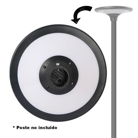 Lampadaire Solaire LED Elbat 20W 2100Lm 3000K/6000K - Couleur Noir