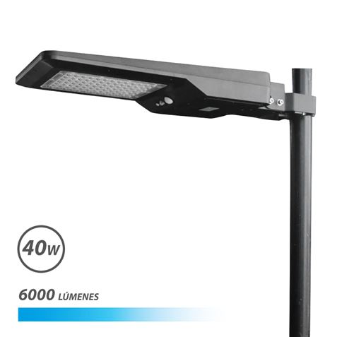 Lampadaire Solaire LED Elbat 40W Pro 6000Lm 6000K - Couleur Noir