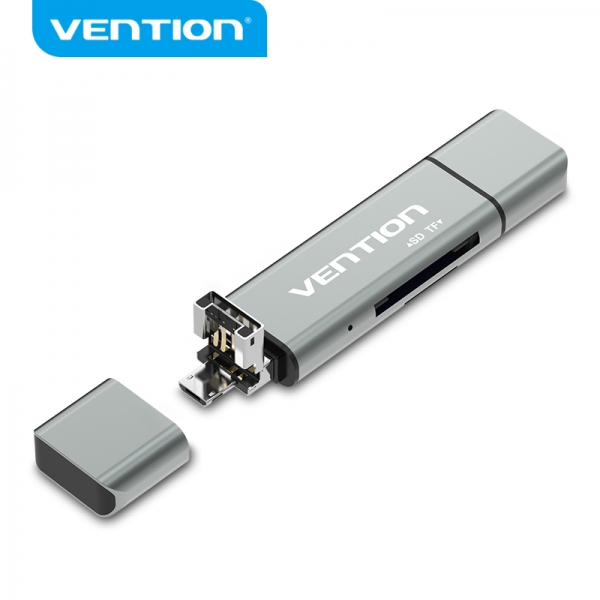 Lecteur de carte externe USB 2.0 Vention - Gris