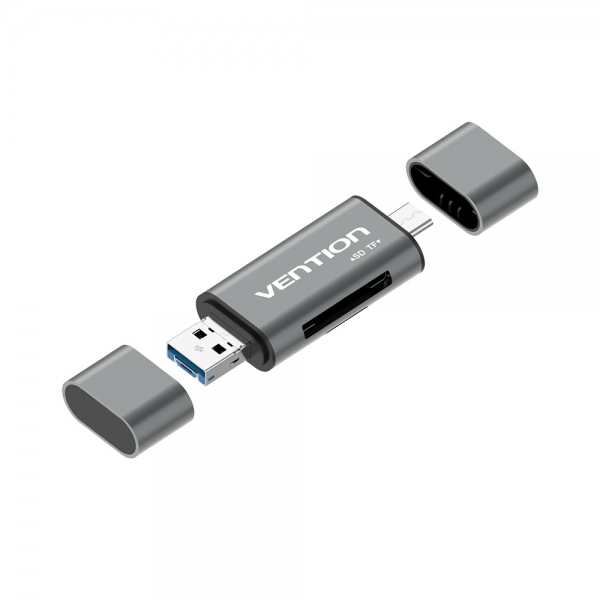 Lecteur de carte externe USB 3.0 Vention - Gris