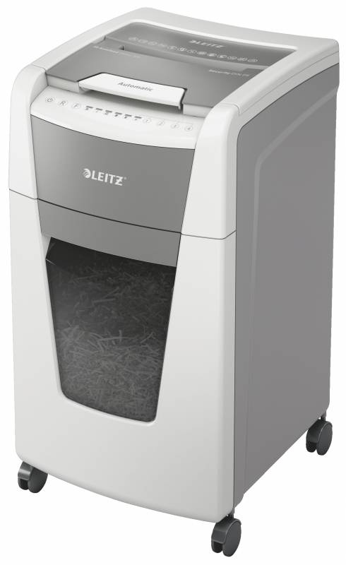 Leitz IQ 300 Autofeed P5 Destructeur Automatique Bureau - Détruit 300 Feuilles - Silent Clean Safe - Micro Cut Din P5 - Blanc