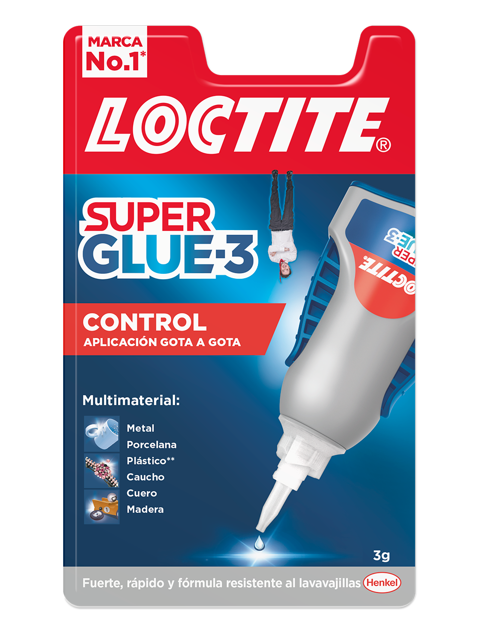 Loctite Superglue-3 Control Bl 3gr - Adhésif Extra Fort - Résistant à l'Eau - Transparent et Durable