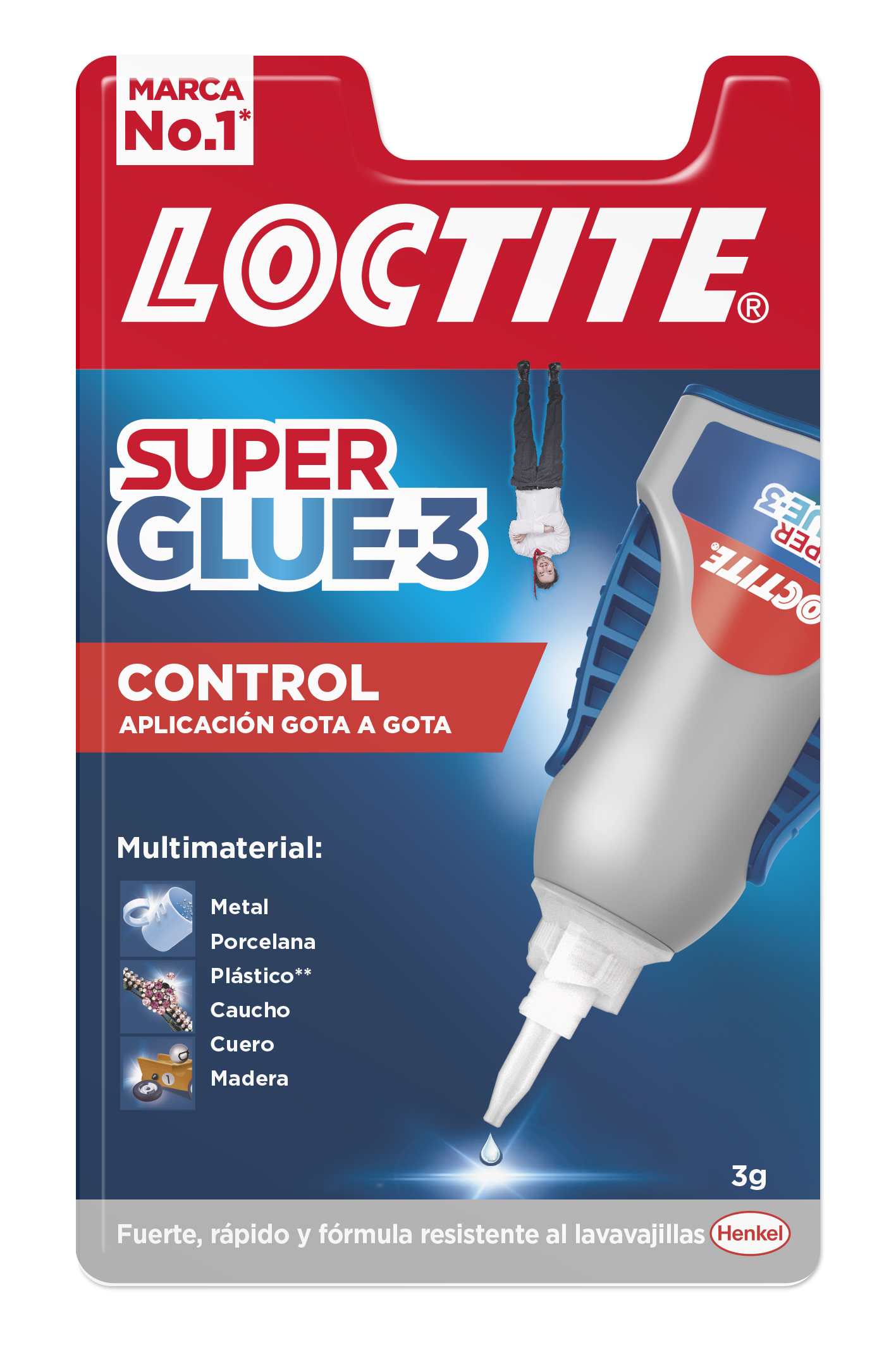 Loctite Superglue-3 Control Bl 3gr - Adhésif Extra Fort - Résistant à l'Eau - Transparent et Durable