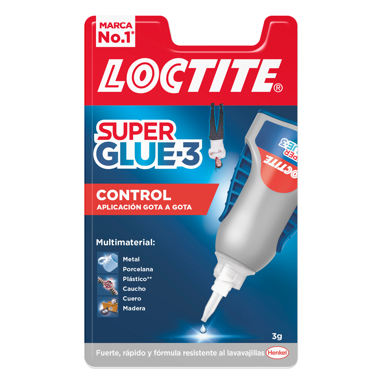 Loctite Superglue-3 Control Bl 3gr - Adhésif Extra Fort - Résistant à l'Eau - Transparent et Durable