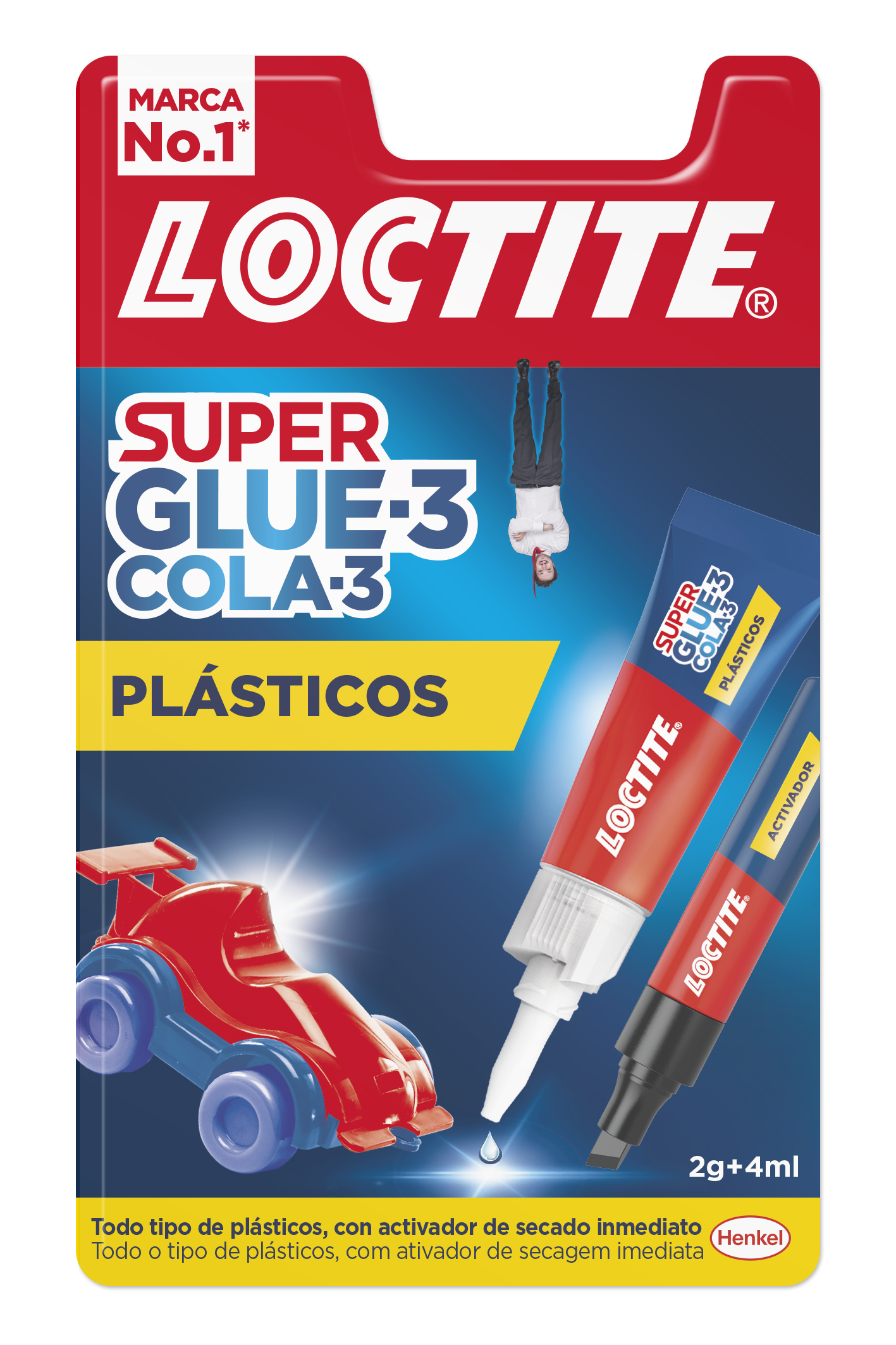 Loctite Superglue-3 Difficile Plastics Bl 4 ml + 2gr - Colle transparente et liquide - Formulé pour les plastiques difficiles - Facile à étaler - Comprend activateur au format marqueur