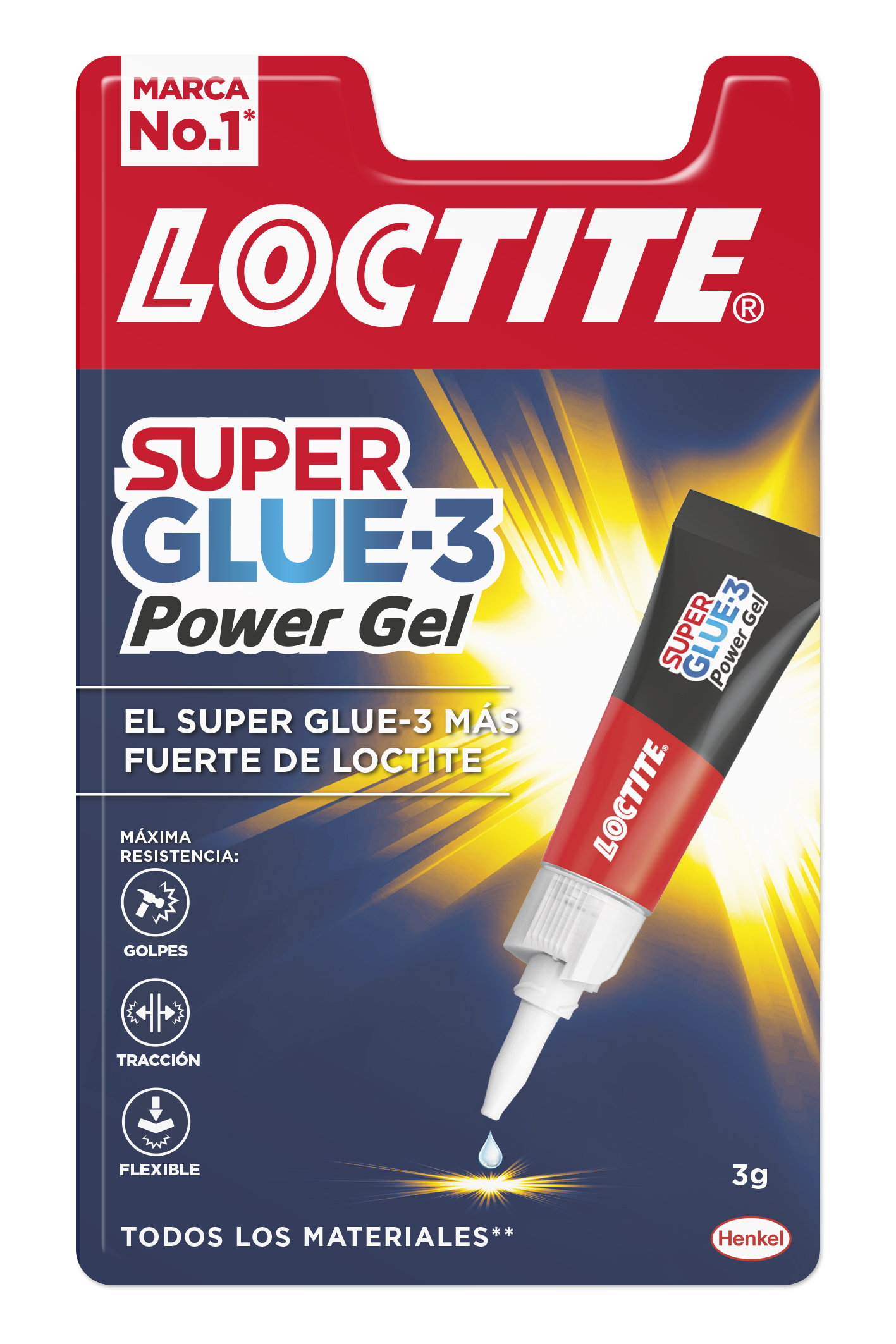 Loctite Superglue-3 Power Gel 3gr - Adhésif instantané flexible et extra fort - Formule gel enrichie en particules de caoutchouc - Résistant aux chocs. Torsions et vibrations