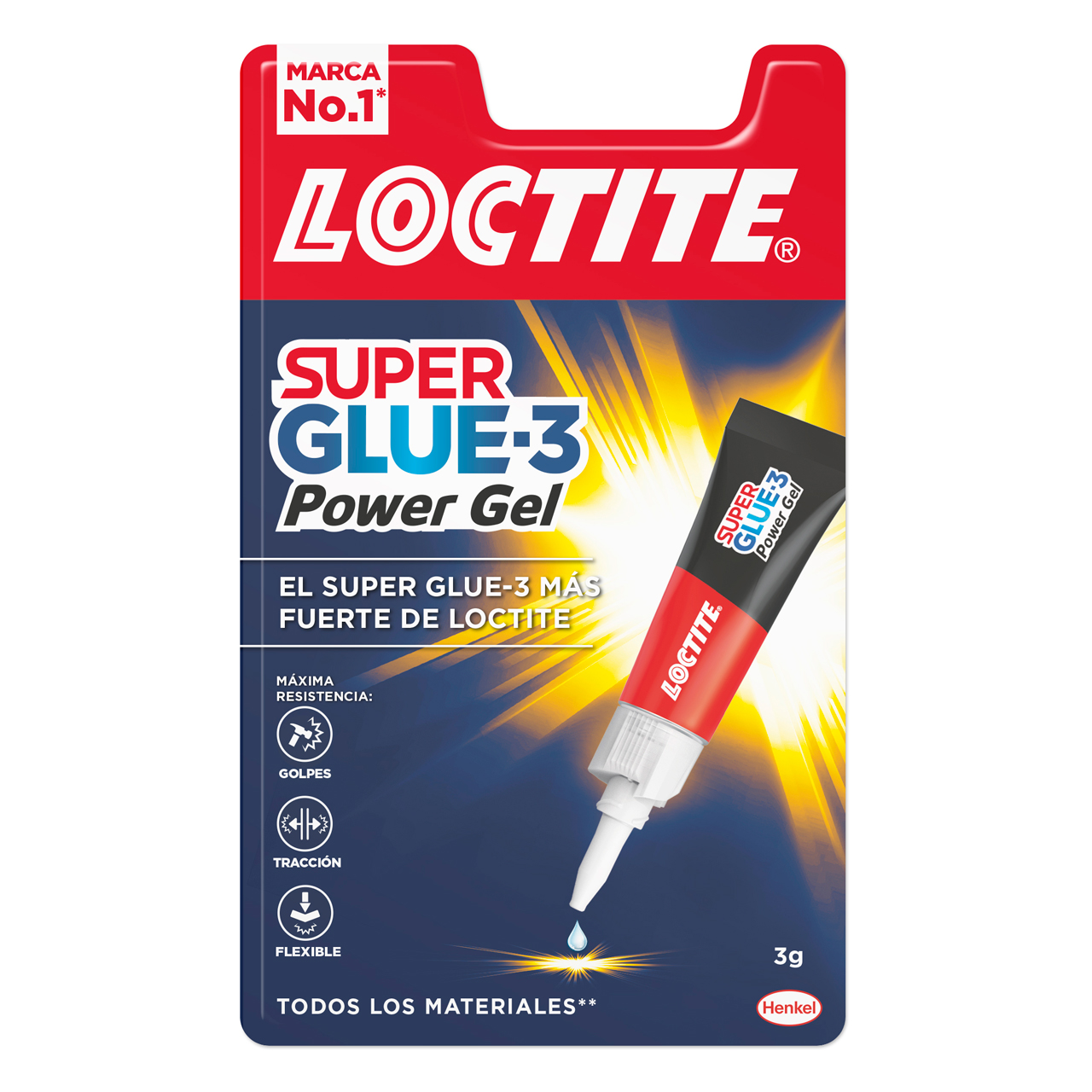 Loctite Superglue-3 Power Gel 3gr - Adhésif instantané flexible et extra fort - Formule gel enrichie en particules de caoutchouc - Résistant aux chocs. Torsions et vibrations