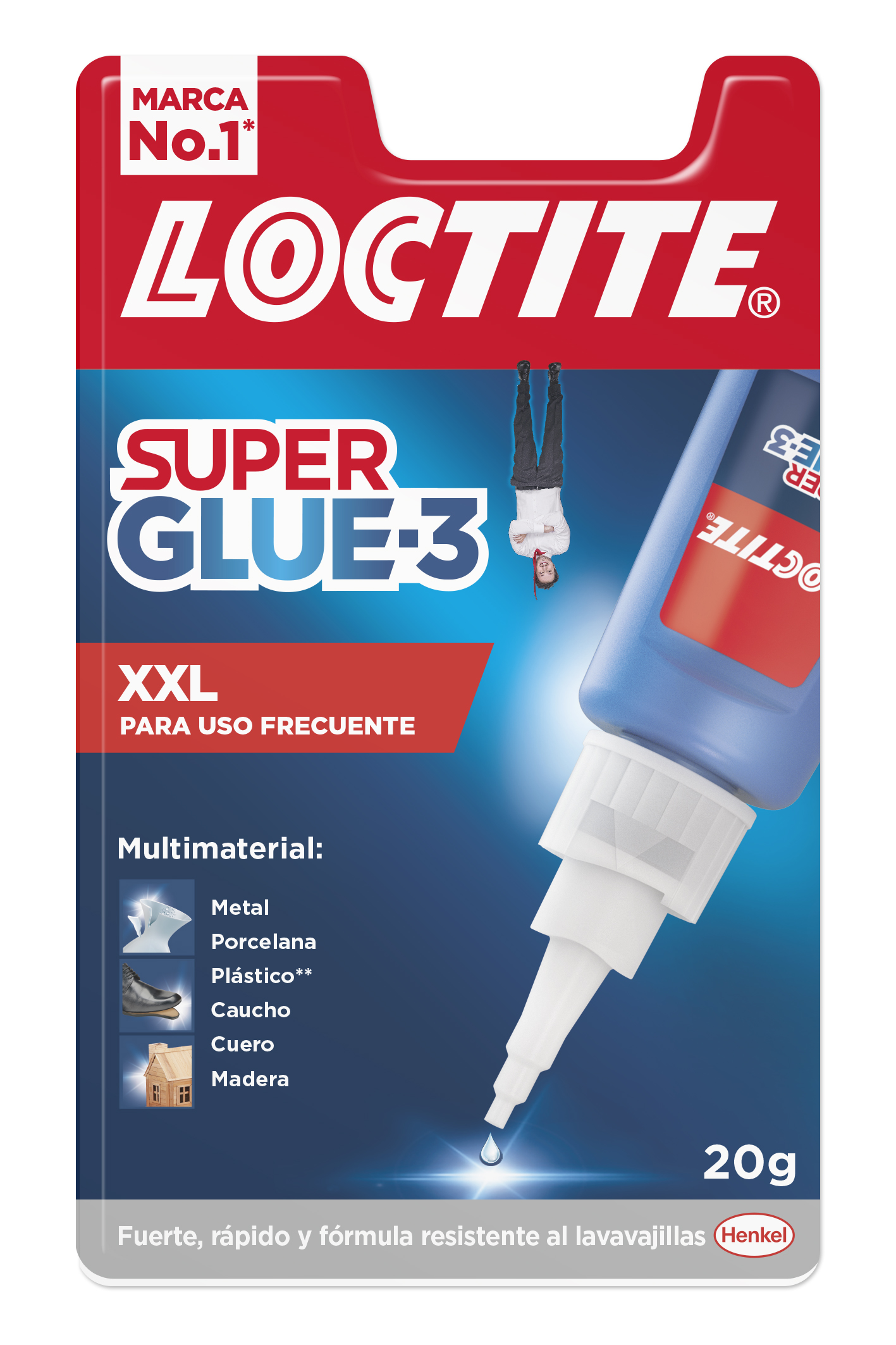 Loctite Superglue-3 XXL Bl 20Gr - Adhésif Universel Instantané - Transparent et Séchage Rapide - Résistant à l'Eau et aux Températures Extrêmes