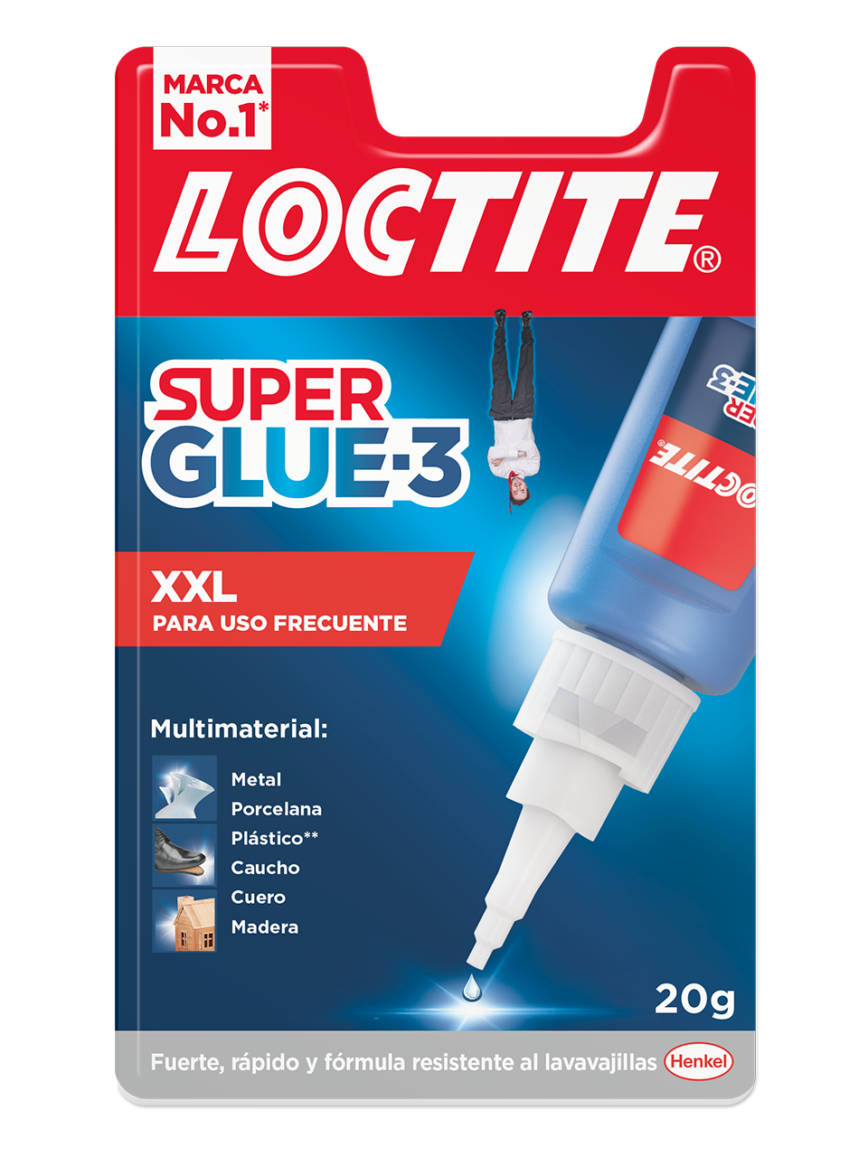 Loctite Superglue-3 XXL Bl 20Gr - Adhésif Universel Instantané - Transparent et Séchage Rapide - Résistant à l'Eau et aux Températures Extrêmes