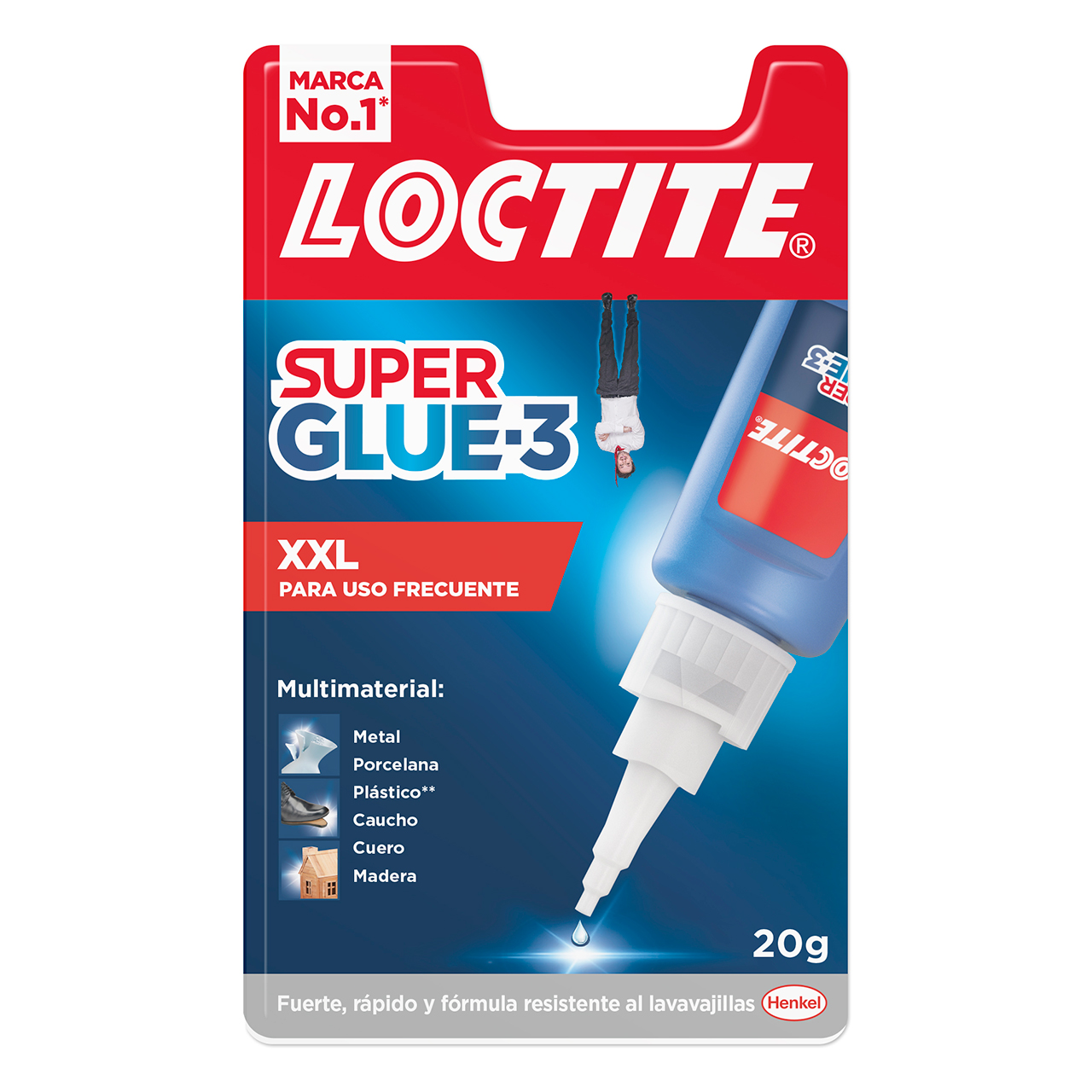 Loctite Superglue-3 XXL Bl 20Gr - Adhésif Universel Instantané - Transparent et Séchage Rapide - Résistant à l'Eau et aux Températures Extrêmes