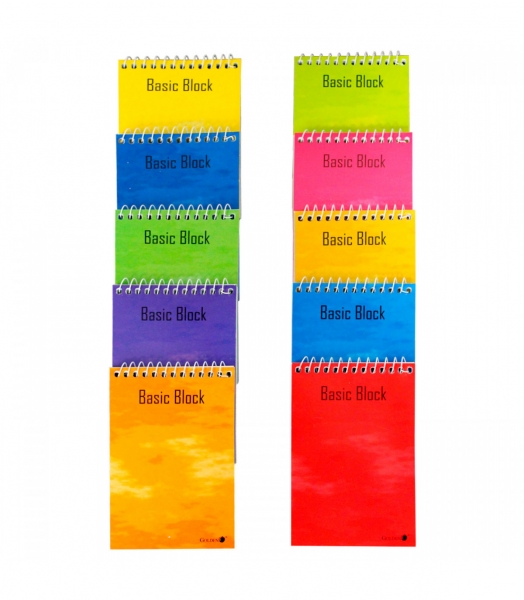 LOT de 10 Carnet à Spirale Golden Superior 12º Paysage 80 Feuilles Grille 60gr - Couverture Plastifiée - Marge surlignée - Couleurs Assorties