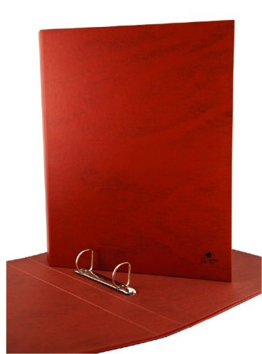 LOT de 10 Mariola Classeur à 2 anneaux en papier laminé doublé de carton et cuir – Format folio naturel – Anneaux mixtes 25 mm – Dimensions 25 x 34 x 4 cm – Couleur marron