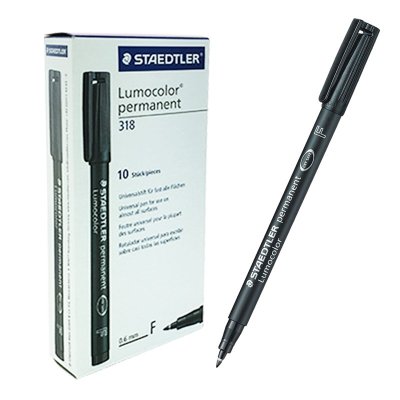 Lot de 10 Staedtler Lumocolor 318 Noir