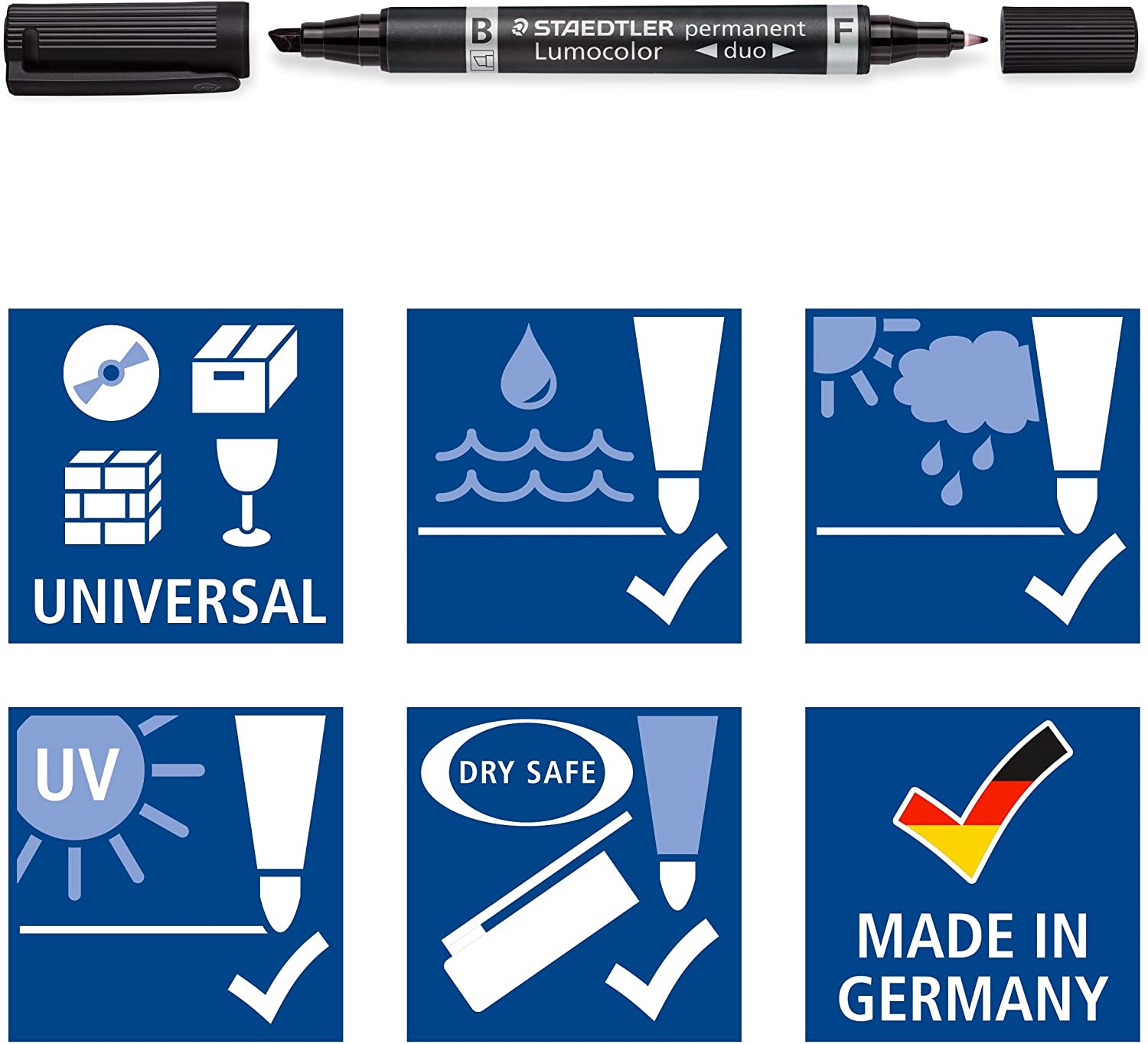 LOT de 10 Staedtler Lumocolor Permanent