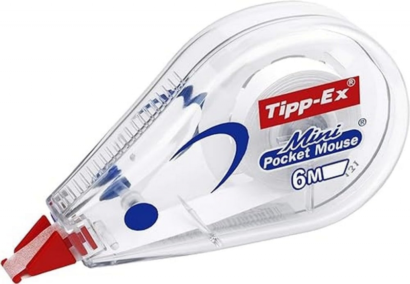 LOT de 10 Tipp-Ex Mini Pocket Mouse Ruban Correcteur 5mm x 6m - Écriture Instantanée - Étui Transparent