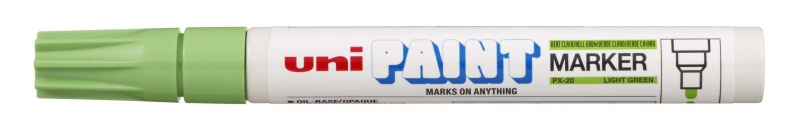 LOT de 12 Marqueur de peinture Uni-ball PX-20 - Marqueur de peinture - Pointe acrylique ogive 2,2-2,8 mm - Permanent sur toutes les surfaces - Résistant à la lumière et à l'eau - Couleur vert clair