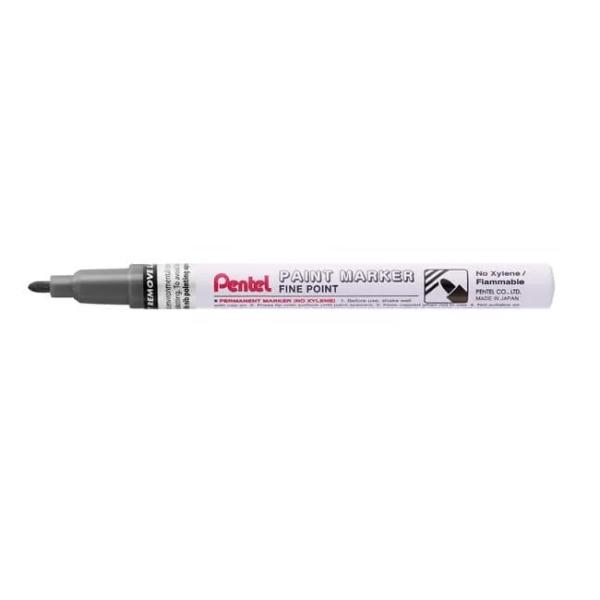 LOT de 12 Marqueur peinture Pentel - Pointe fine 2,9 mm - Permanent sur toutes les surfaces - Résistant à la lumière et à l'eau - Corps en aluminium - Couleur noir perle