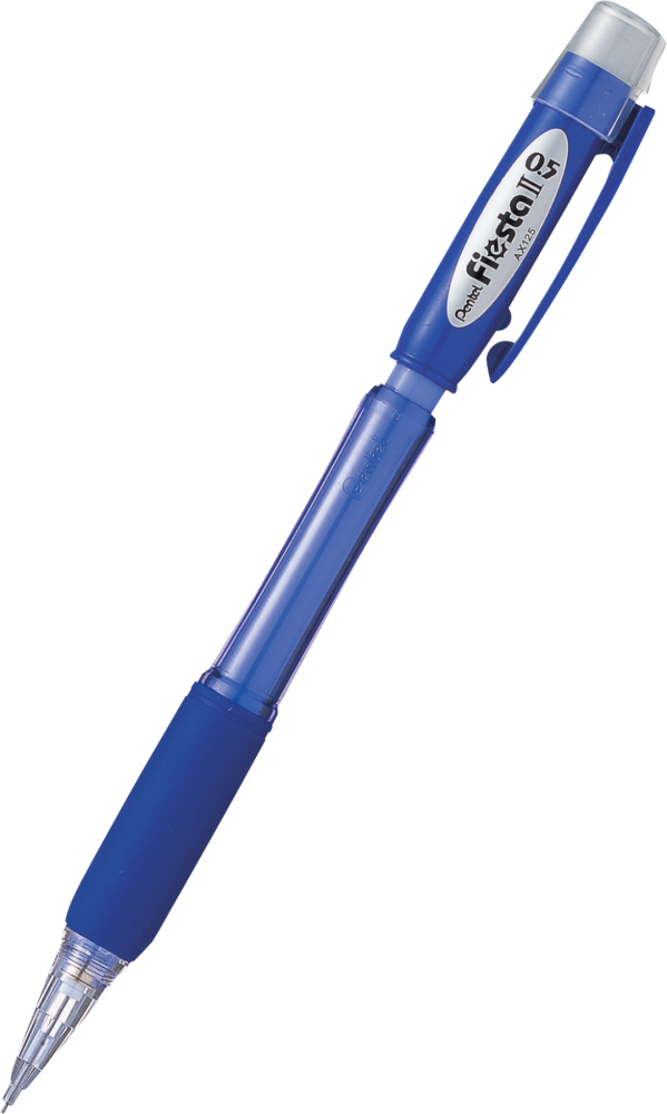 LOT de 12 Pentel Fiesta II Porte-mine HB 0,5 mm avec caoutchouc – Comprend 2 recharges – Poignée en caoutchouc – Design ergonomique – Couleur bleue