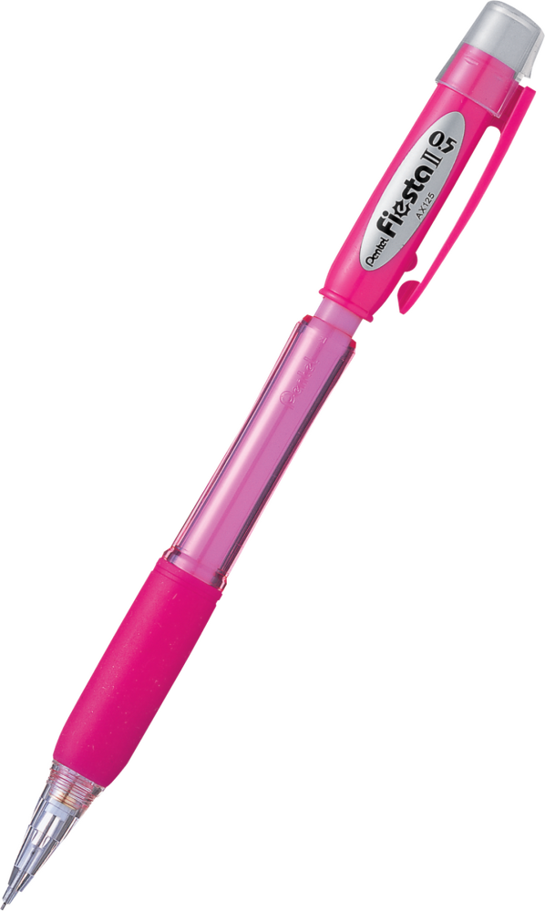 LOT de 12 Pentel Fiesta II Porte-mine HB 0,5 mm avec caoutchouc – Comprend 2 recharges – Poignée en caoutchouc – Design ergonomique – Couleur rose