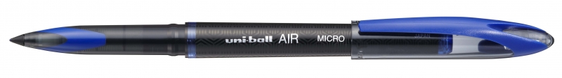 LOT de 12 Roller Uni-ball AIR MICRO UBA-188-M - Pointe Plastique Acétate 0,5 mm - Encre Pigmentée Résistante à l'Eau et à la Lumière - Couleur Bleu