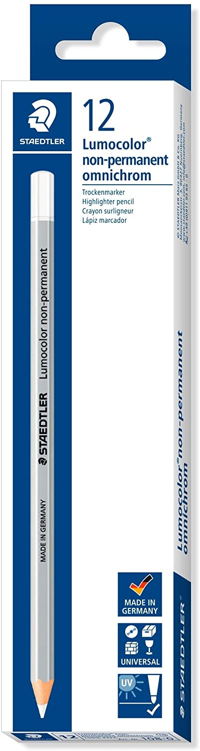 Lot de 12 Staedtler Lumocolor Crayon Blanc