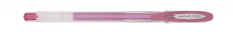 LOT de 12 Stylo à encre gel Uni-ball Signo Noble Metal UM-120NM - Pointe sphérique de 0,8 mm - Encre résistante à l'eau et à la lumière - Écrit sur papier noir et blanc - Couleur rose