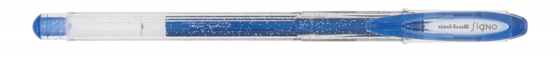 LOT de 12 Stylo à encre gel Uni-ball Signo Sparkling UM-120SP - Pointe boule 1 mm - Encre pigmentée résistante à l'eau et à la lumière - Effet pailleté - Couleur bleue