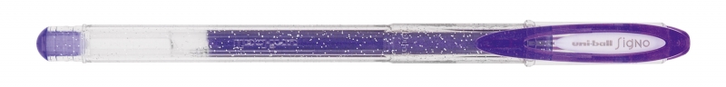 LOT de 12 Stylo à encre gel Uni-ball Signo Sparkling UM-120SP - Pointe boule 1 mm - Encre pigmentée résistante à l'eau et à la lumière - Effet pailleté - Couleur violette