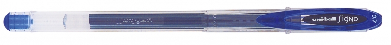 LOT de 12 Stylo à encre gel Uni-ball Signo UM-120 - Pointe sphérique 0,7 mm - Encre résistante à l'eau et à la lumière - Couleur bleue