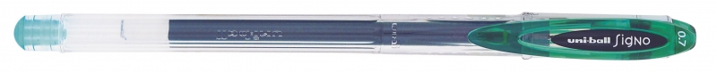 LOT de 12 Stylo à encre gel Uni-ball Signo UM-120 - Pointe sphérique 0,7 mm - Encre résistante à l'eau et à la lumière - Couleur verte