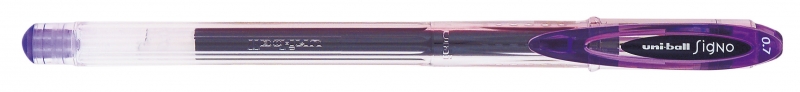 LOT de 12 Stylo à encre gel Uni-ball Signo UM-120 - Pointe sphérique 0,7 mm - Encre résistante à l'eau et à la lumière - Couleur violette