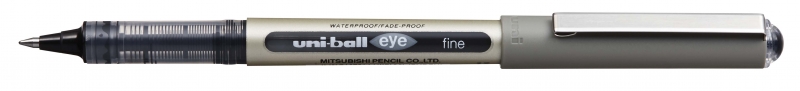 LOT de 12 Stylo à encre liquide Uni-ball Eye Fine UB-157 - Pointe sphérique de 0,7 mm - Encre résistante à l'eau et à la lumière - Système de contrôle de l'encre - Couleur noire