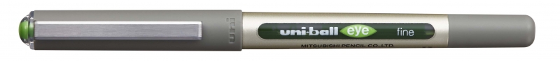 LOT de 12 Stylo à encre liquide Uni-ball Eye Fine UB-157 - Pointe sphérique de 0,7 mm - Encre résistante à l'eau et à la lumière - Système de contrôle de l'encre - Couleur vert clair