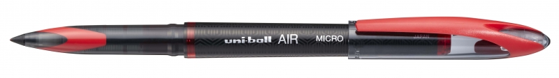 LOT de 12 Uni-ball AIR MICRO UBA-188-M Roller - Pointe bille 0,5 mm - Écrit comme un stylo plume - Encre pigmentée résistante à l'eau et à la lumière - Couleur rouge