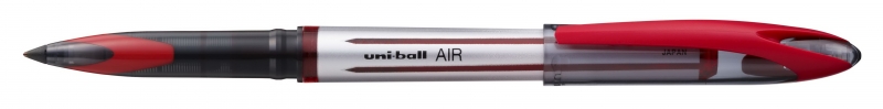 LOT de 12 Uni-ball AIR UBA-188-L Roller - Pointe bille 0,7 mm - Écrit comme un stylo plume - Encre pigmentée résistante à l'eau et à la lumière - Couleur rouge